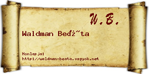 Waldman Beáta névjegykártya