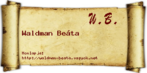 Waldman Beáta névjegykártya