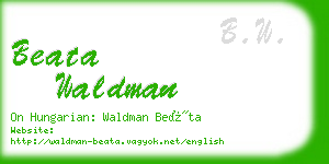 beata waldman business card